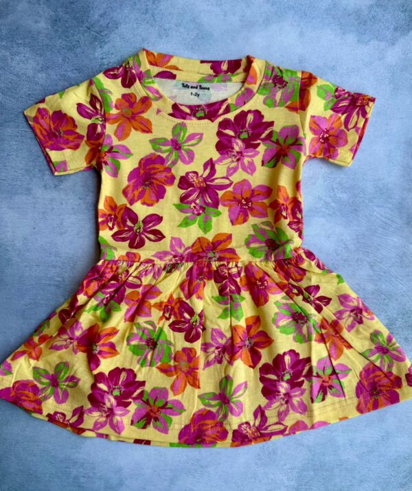 Yellow Floral print frock