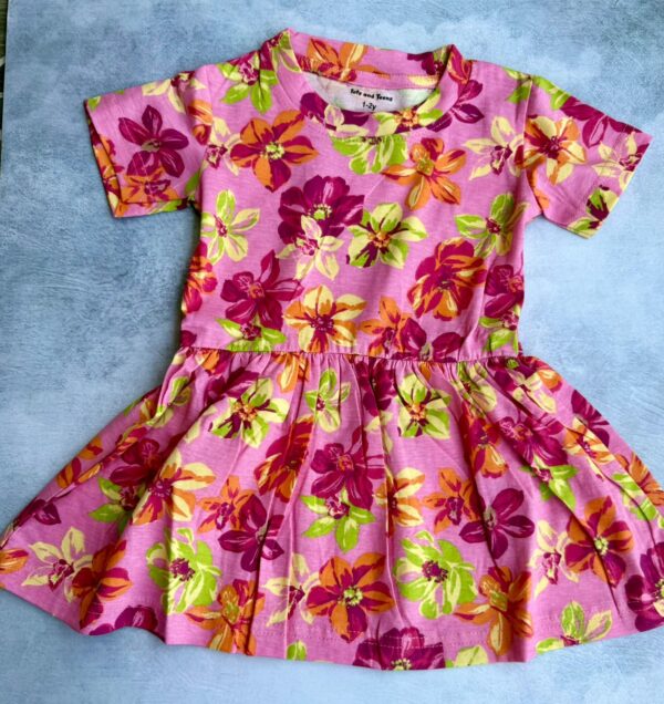 Pink Floral print frock