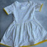 White-Yellow polka print frock