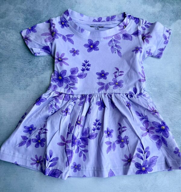Purple Floral print frock