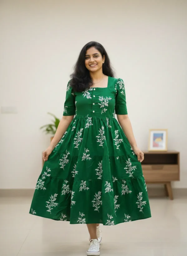 Green Floral Maxi Wear